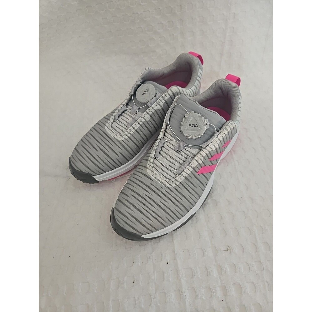 Adidas Code Chaos BOA JR. FW5626 Grey Pink Grey Junior Golf Shoes - Size 4